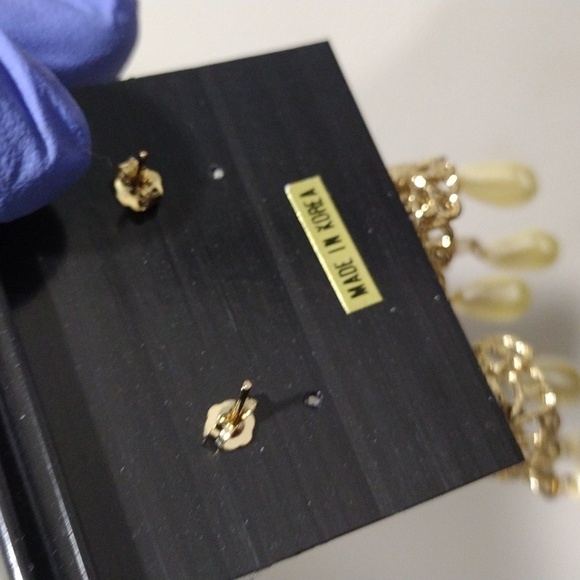 Women's Gold-tone Filigree Cone Shape Design Beaded Drop Dangle Earrings, #5 - Picture 4 of 5